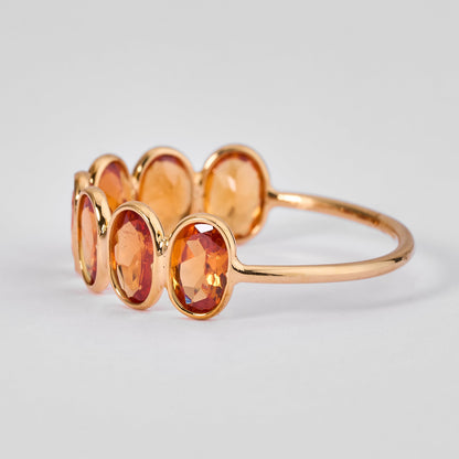 Oval Garnet Band Ring