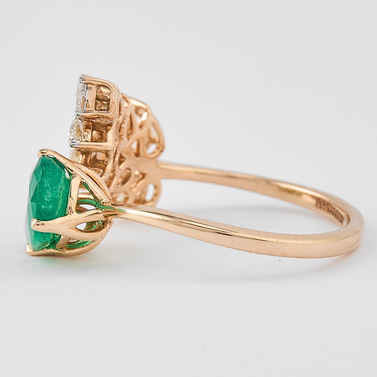Pear Emerald Bypass Ring