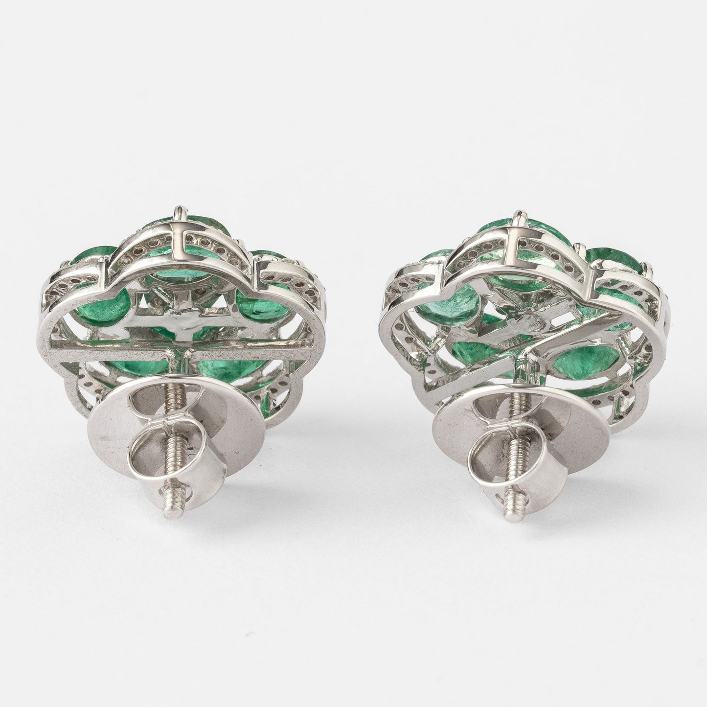 Emerald Flower Stud Earrings