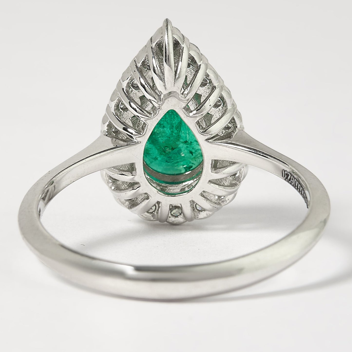 Pear Emerald Halo Diamond Ring