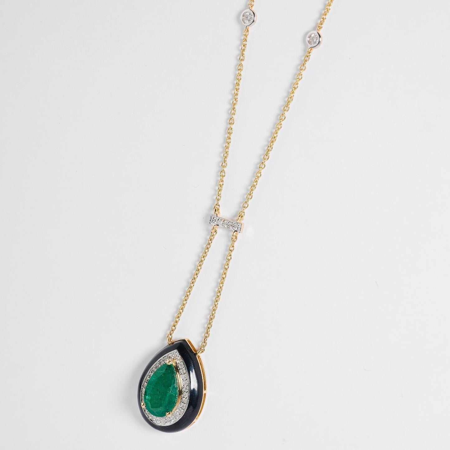 Emerald Drop Pendant Necklace