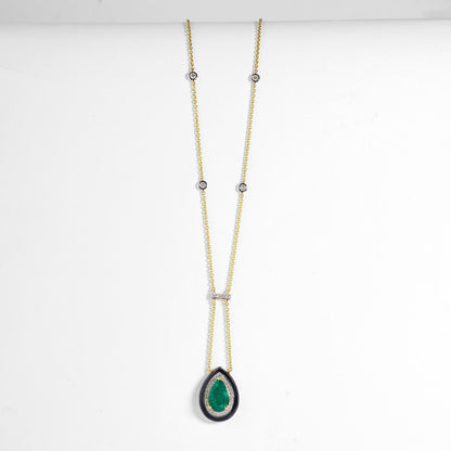 Emerald Drop Pendant Necklace
