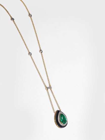 Emerald Drop Pendant Necklace