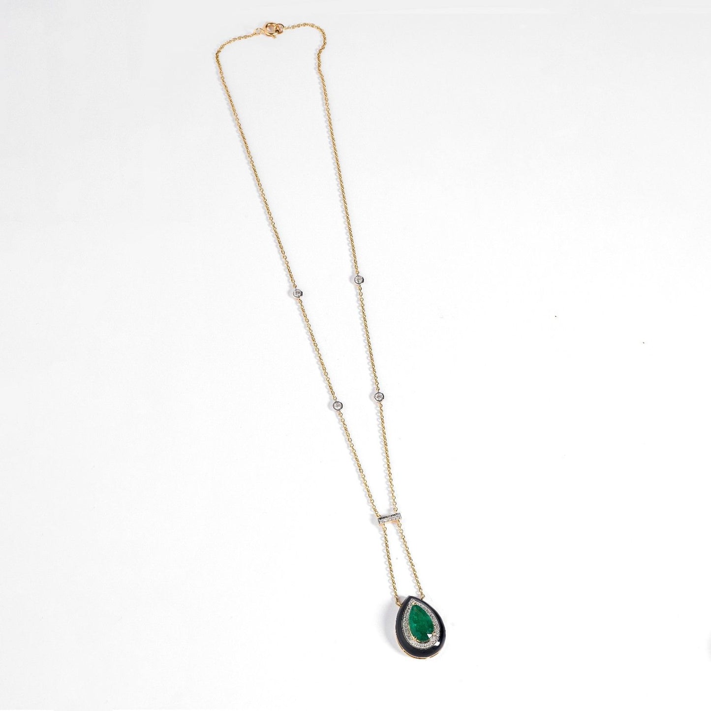 Emerald Drop Pendant Necklace