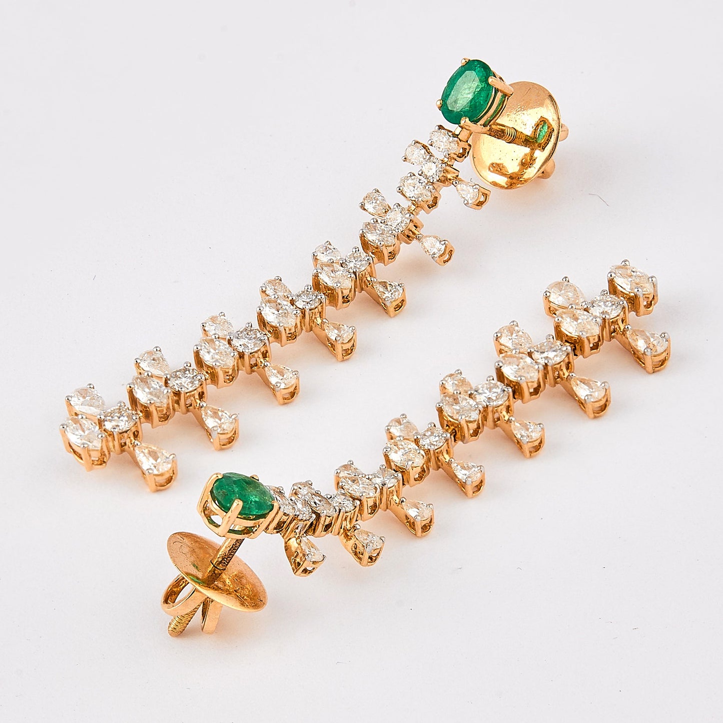 Emerald Diamond Drop Earrings