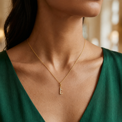 Initial Diamond Charm Pendant