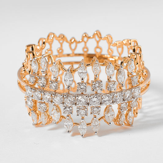Wide Diamond Statement Ring