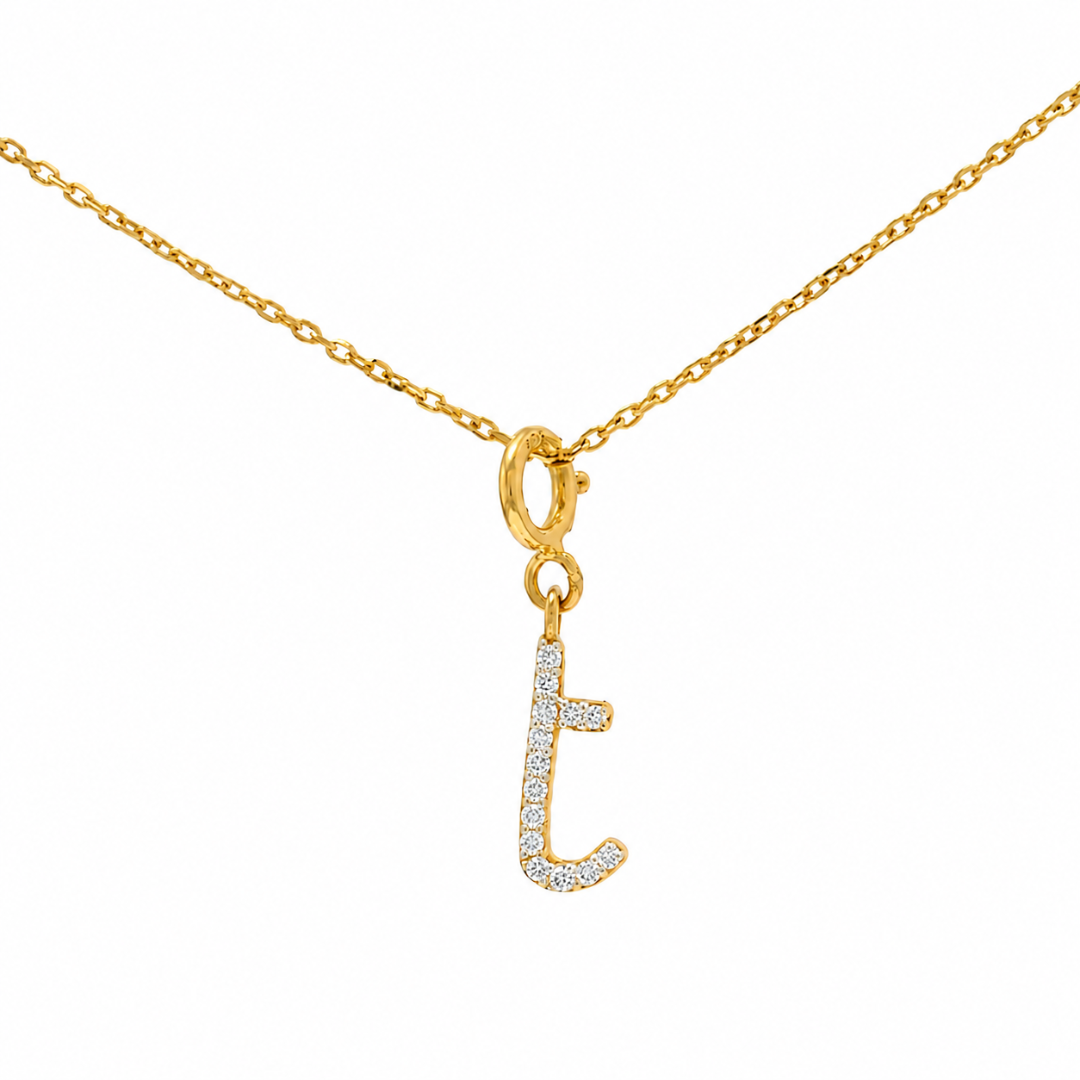 Initial Diamond Charm Pendant