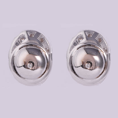 Oval Diamond Halo Stud Earrings
