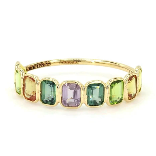 Multi Stone Emerald Cut Gemstone Ring