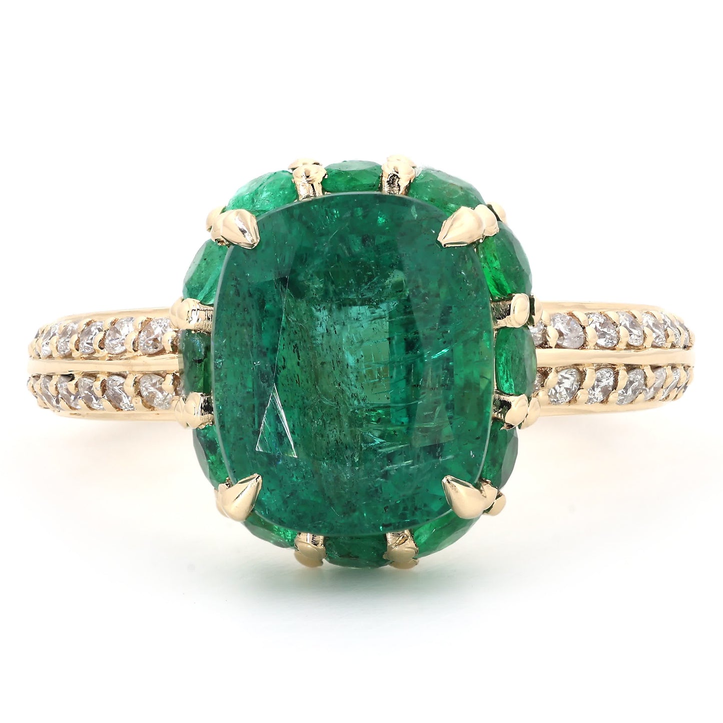 Emerald Cushion Cut Ring