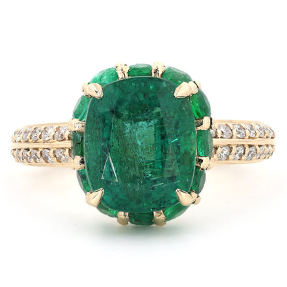 Emerald Cushion Cut Ring