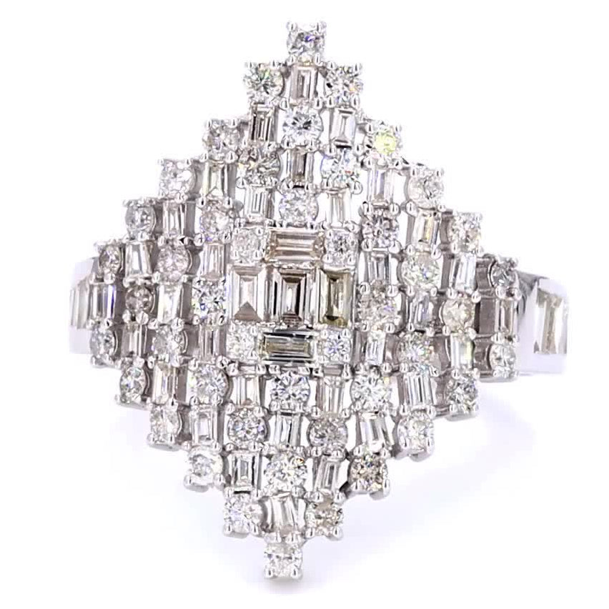 Baguette Cluster Diamond Ring