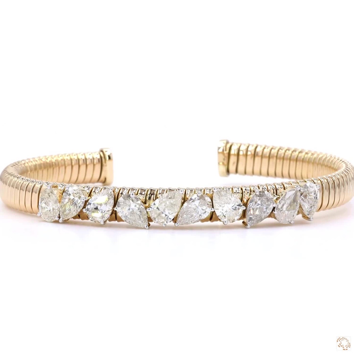 Pear Shape Diamond Cuff Bracelet
