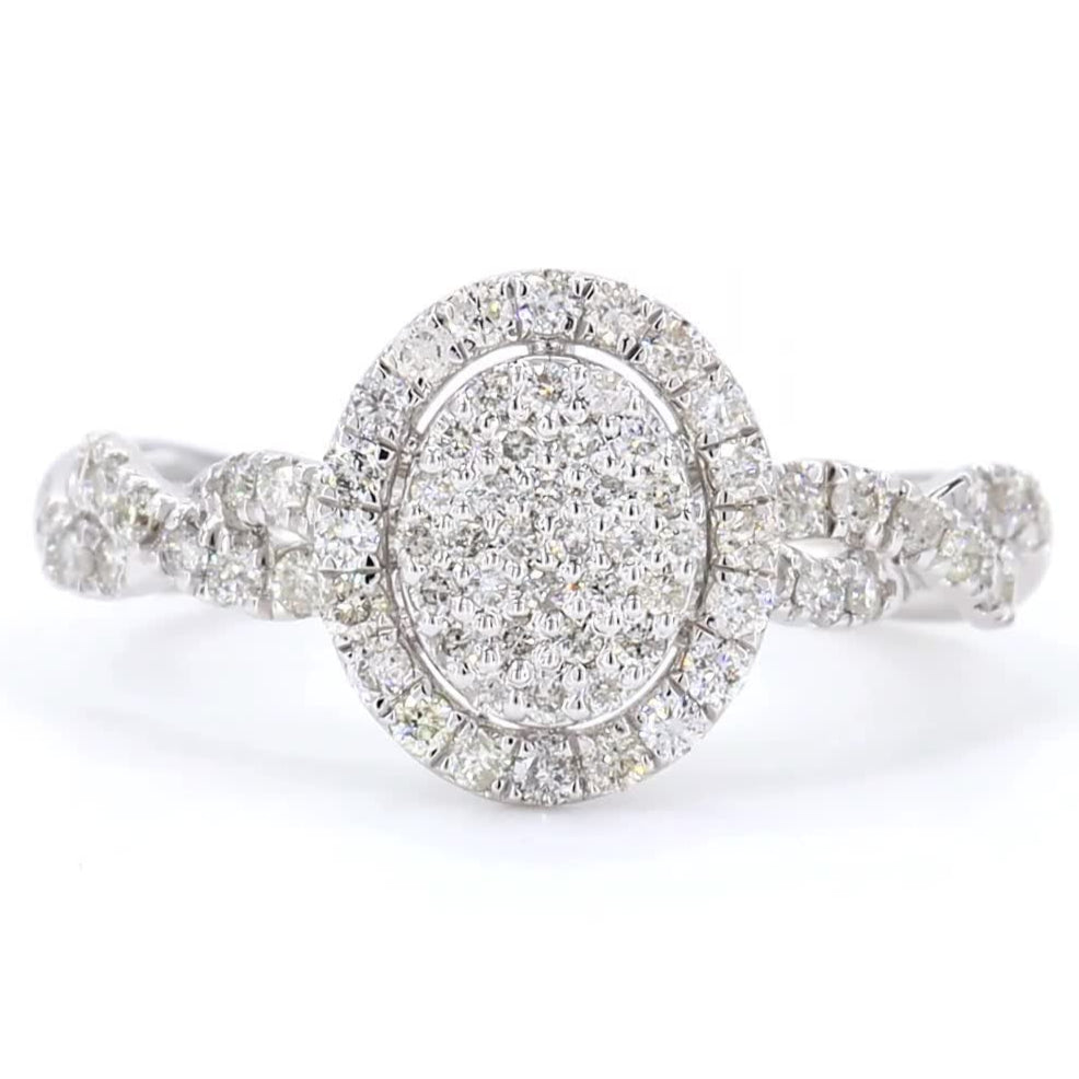 Oval Cluster Diamond Ring