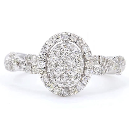 Oval Cluster Diamond Ring