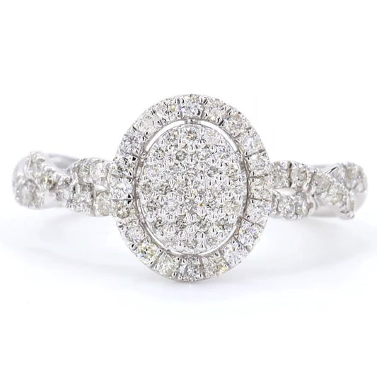 Oval Cluster Diamond Ring