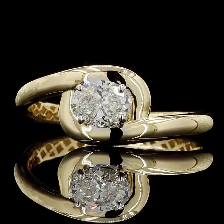 Bypass Solitaire Diamond Ring