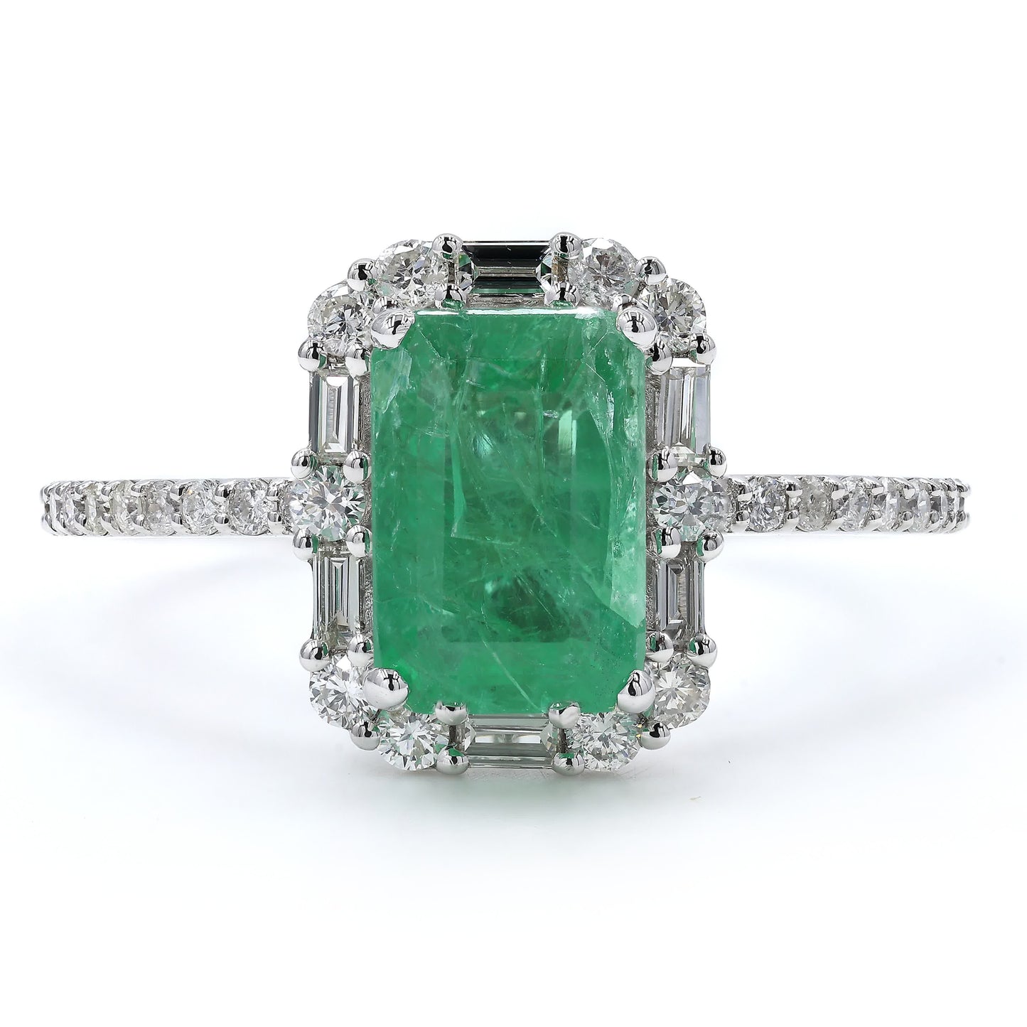 Emerald Halo Diamond Ring