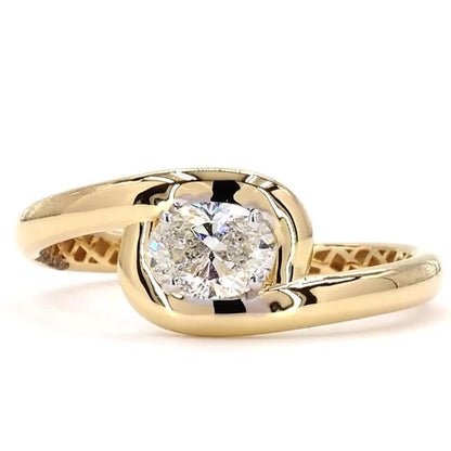 Bypass Solitaire Diamond Ring