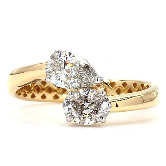 Bypass Two Stone Diamond Ring