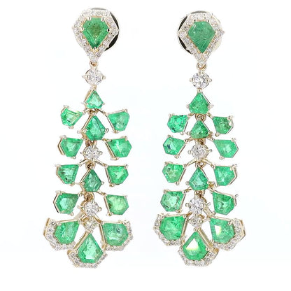 Emerald Diamond Drop Earrings