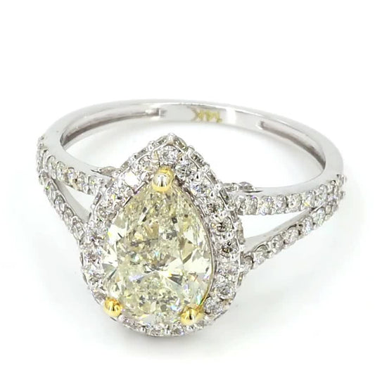Pear Cut Diamond Solitaire Ring