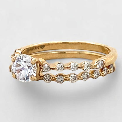 Natural Solitaire Ring With Supporting Band