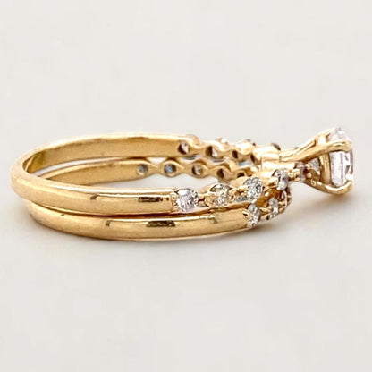 Natural Solitaire Ring With Supporting Band