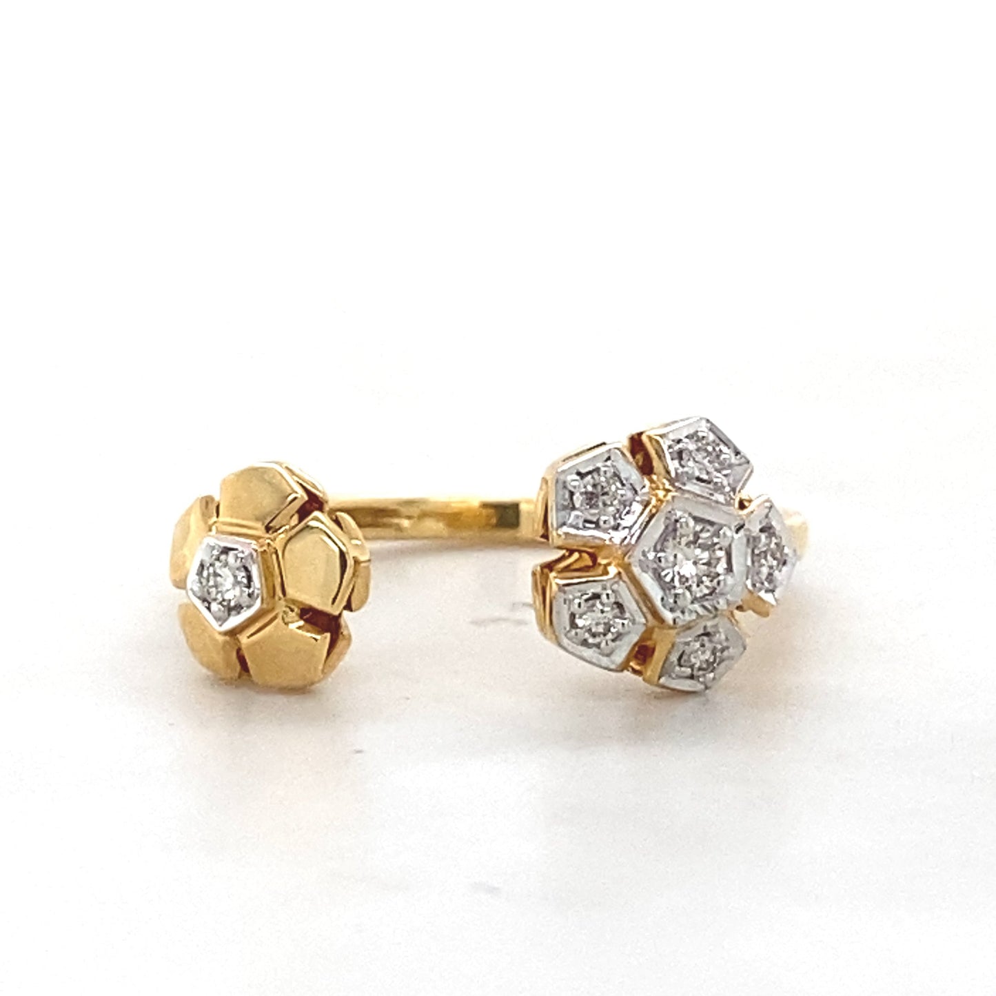 Flower diamond open ring