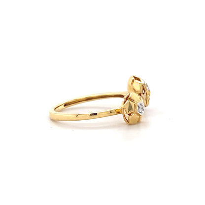 Flower diamond open ring