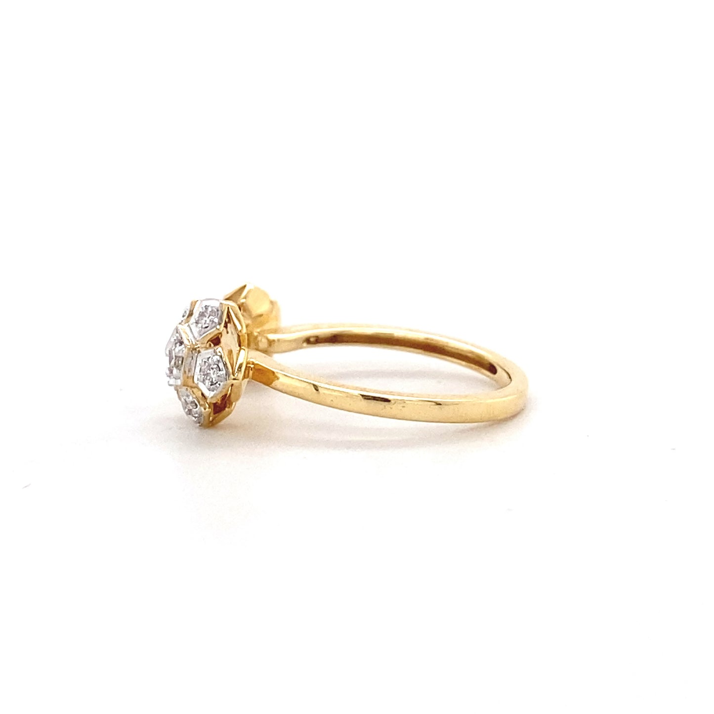 Flower diamond open ring