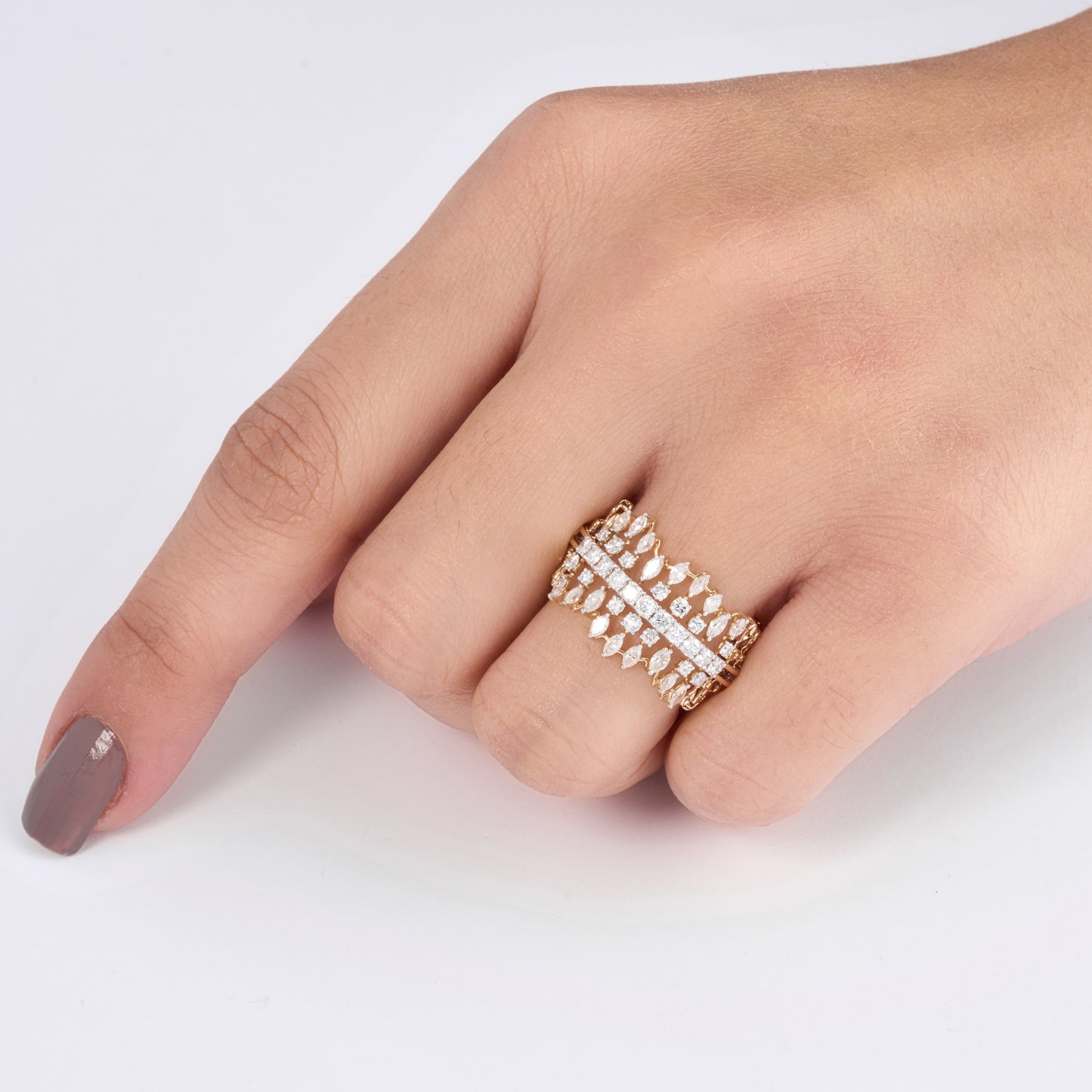 Wide Diamond Statement Ring