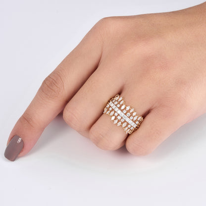 Wide Diamond Statement Ring