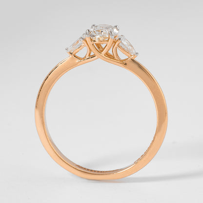 Oval Three Stone Diamond Ring