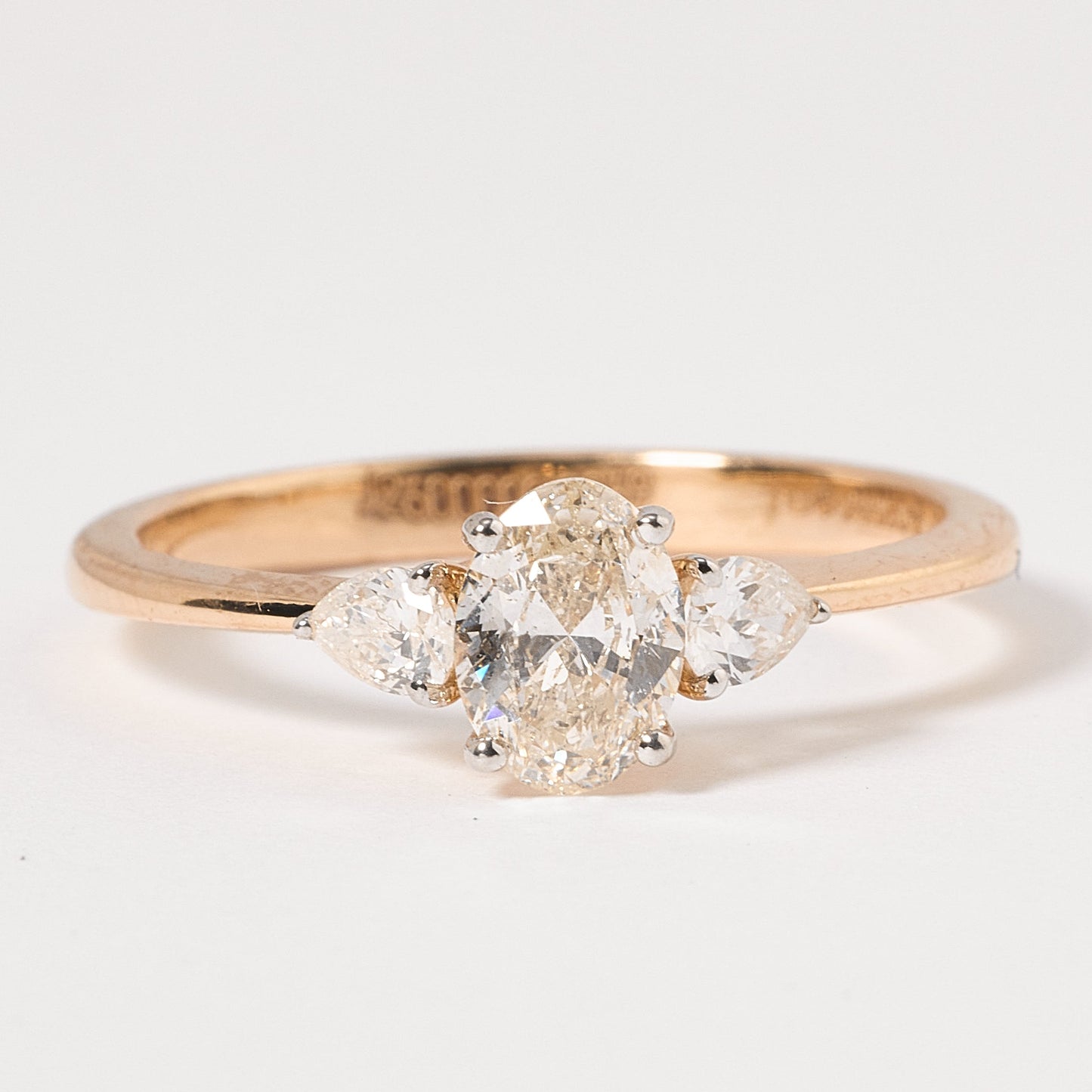 Oval Three Stone Diamond Ring