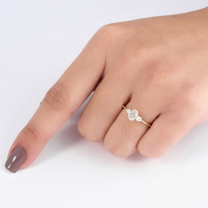 Oval Three Stone Diamond Ring
