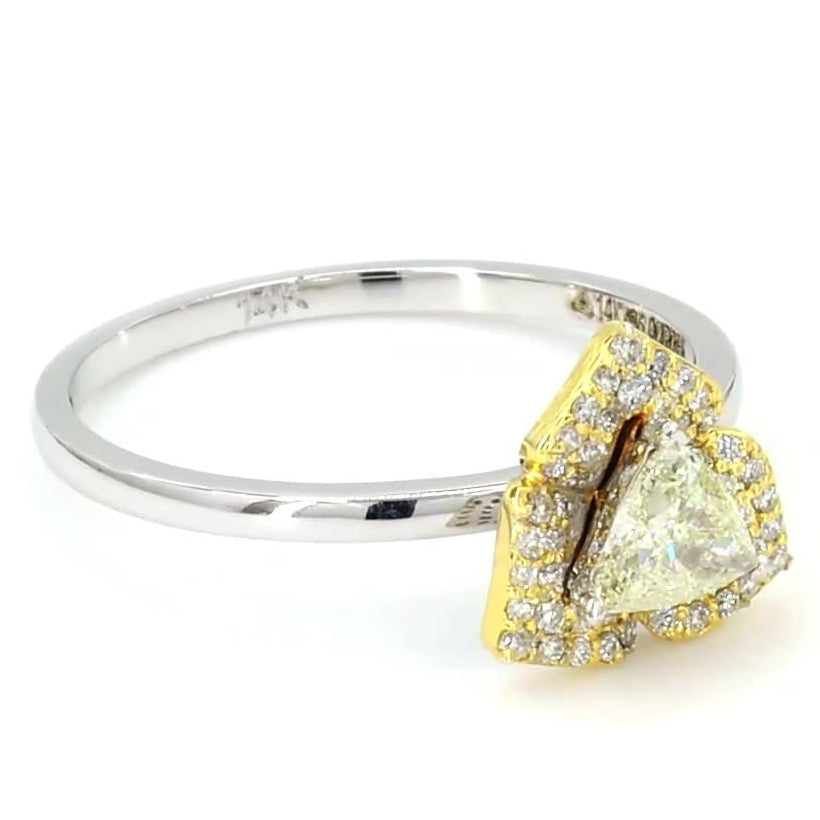 Trillion Cut Halo Diamond Ring