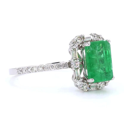 Emerald Halo Diamond Ring