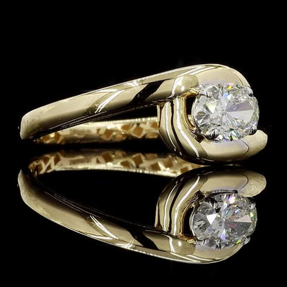 Bypass Solitaire Diamond Ring