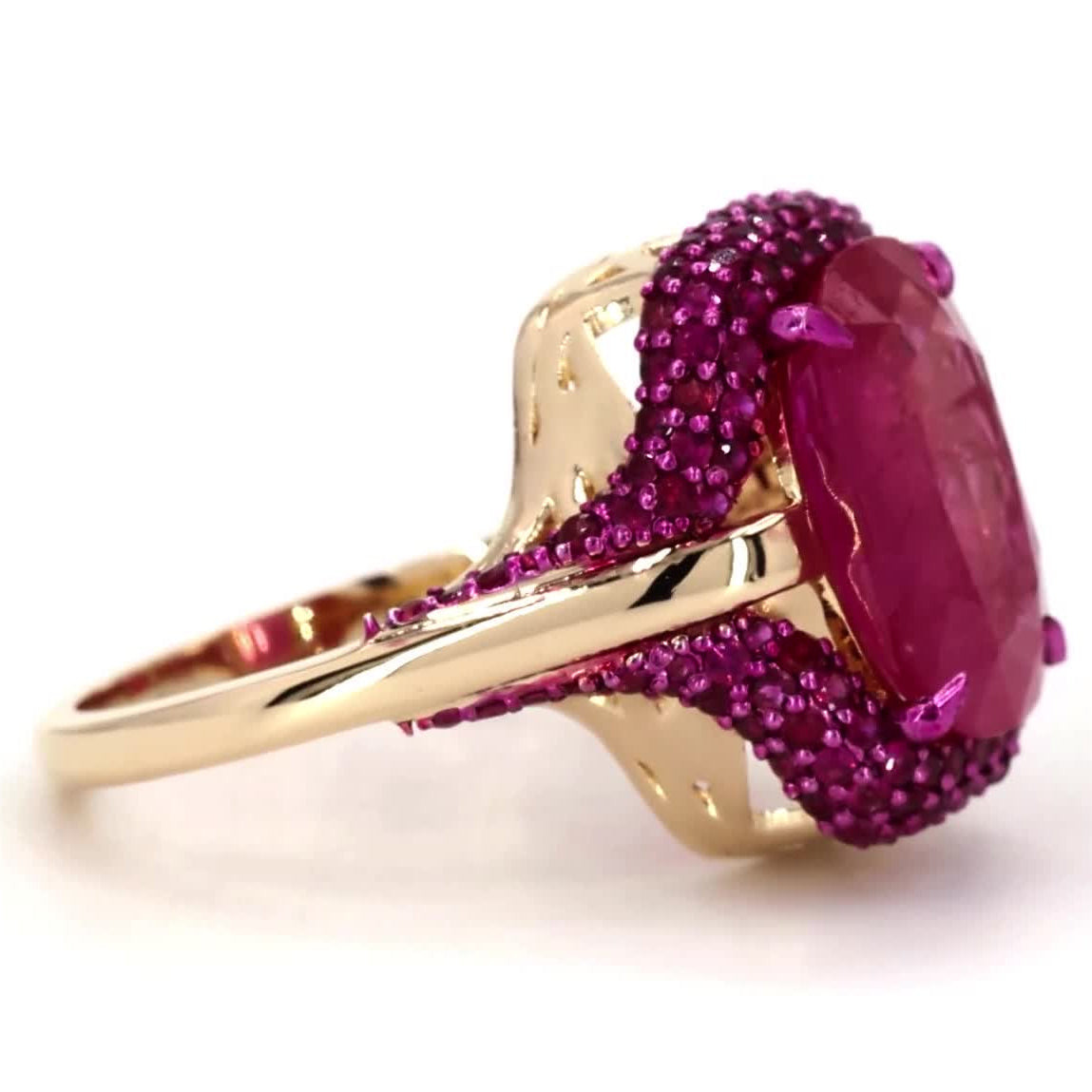 Natural Oval Ruby Gemstone Ring