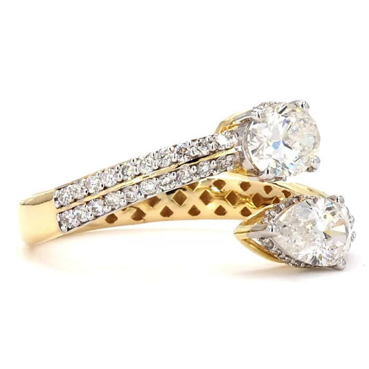 Bypass Pear Oval Diamond Ring