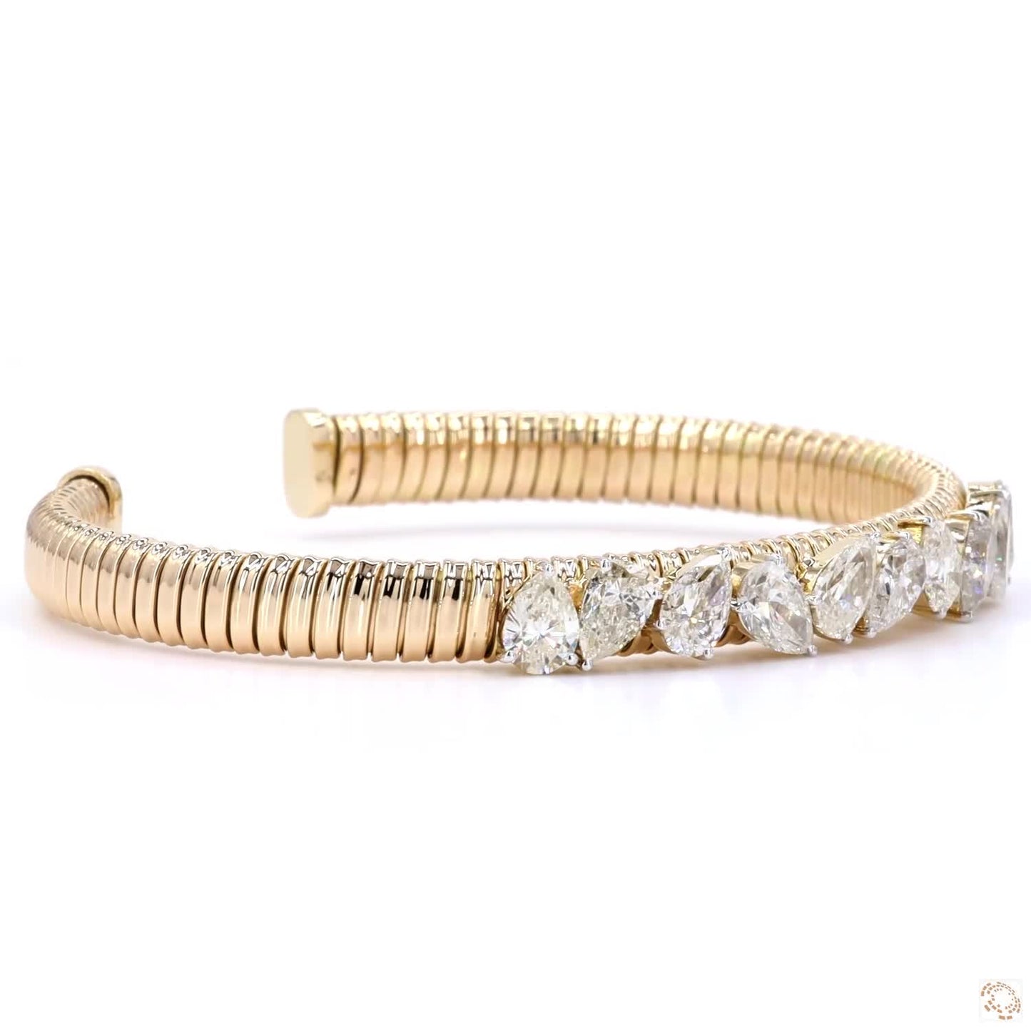 Pear Shape Diamond Cuff Bracelet
