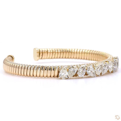Pear Shape Diamond Cuff Bracelet