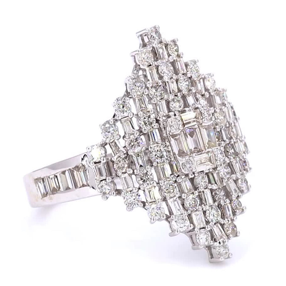 Baguette Cluster Diamond Ring