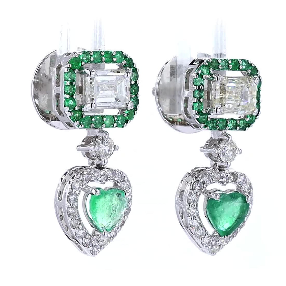 Emerald Heart Drop Earrings