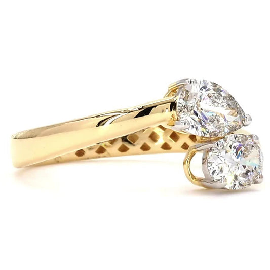Bypass Two Stone Diamond Ring