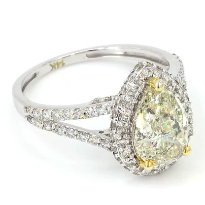 Pear Cut Diamond Solitaire Ring