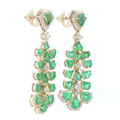 Emerald Diamond Drop Earrings