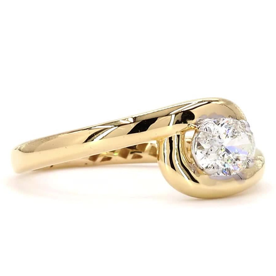 Bypass Solitaire Diamond Ring